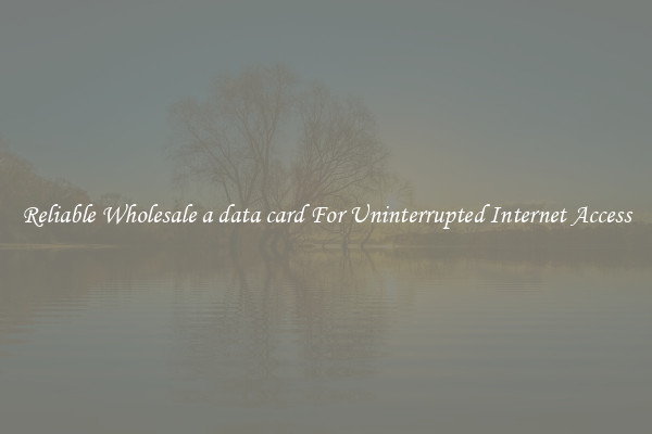 Reliable Wholesale a data card For Uninterrupted Internet Access