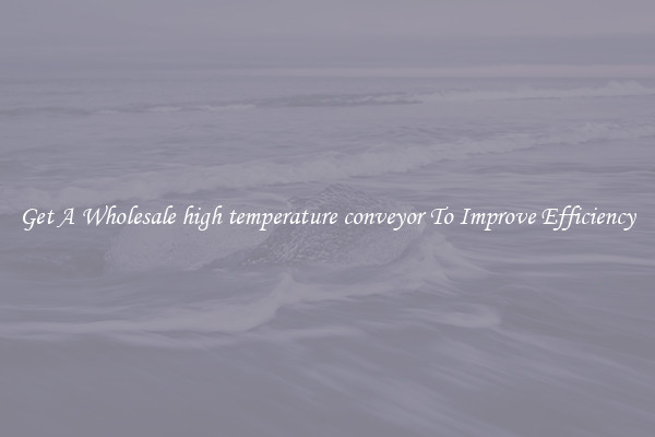 Get A Wholesale high temperature conveyor To Improve Efficiency