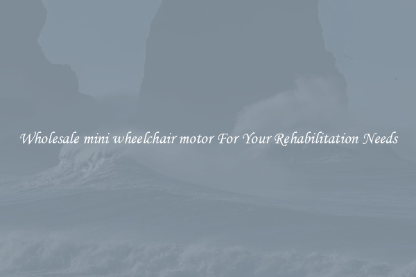 Wholesale mini wheelchair motor For Your Rehabilitation Needs