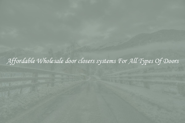 Affordable Wholesale door closers systems For All Types Of Doors