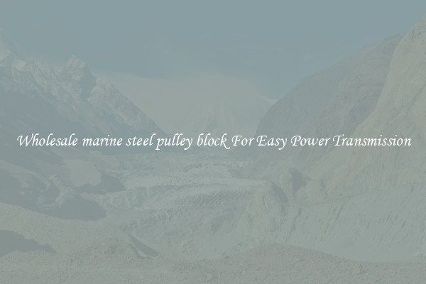 Wholesale marine steel pulley block For Easy Power Transmission