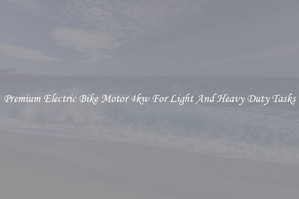 Premium Electric Bike Motor 4kw For Light And Heavy Duty Tasks