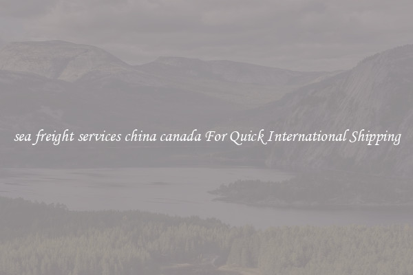 sea freight services china canada For Quick International Shipping