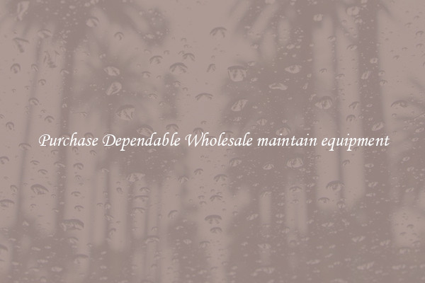Purchase Dependable Wholesale maintain equipment