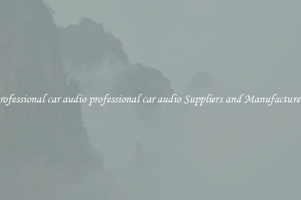 professional car audio professional car audio Suppliers and Manufacturers